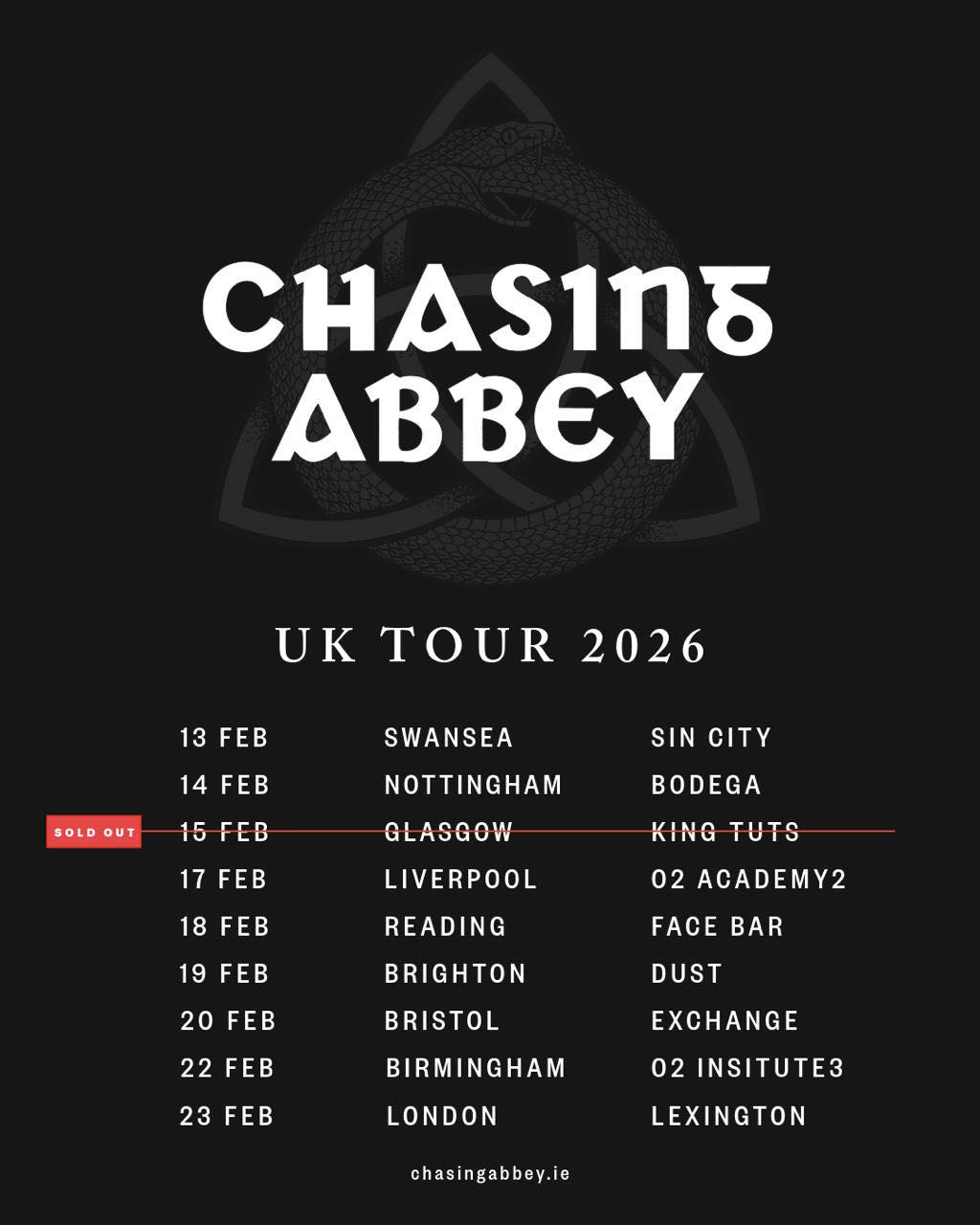 Chasing Abbey Tour Poster 2026